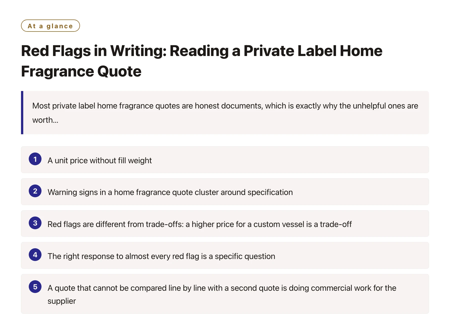 Red Flags in Writing: Reading a Private Label Home Fragrance Quote——全文要点速览