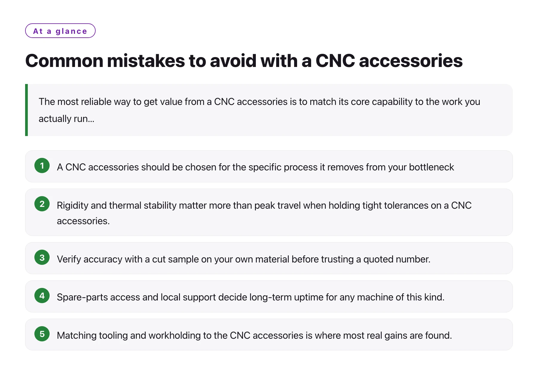 Common mistakes to avoid with a CNC accessories——全文要点速览